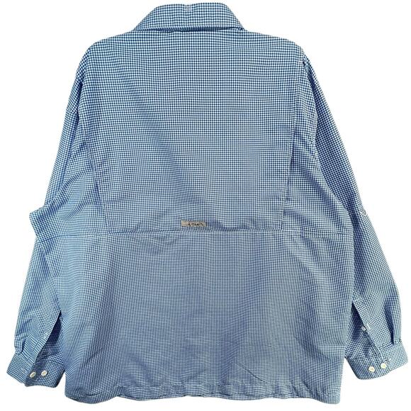 Habit River Guide Fishing Shirt Mens 2XL Blue Check Vented UV Lakeside Outdoors - Picture 5 of 13
